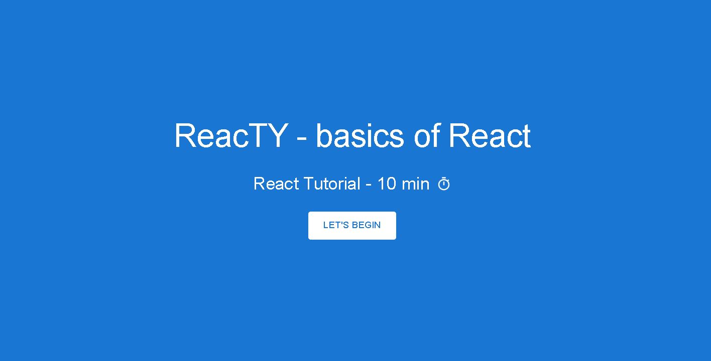 ReacTY - React Basics